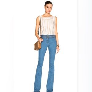 Veronica Beard Biscayne Braid Flare Bootcut Jeans